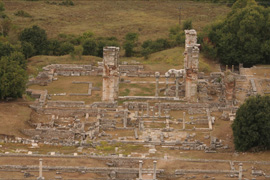 Αποψη της Βασιλικής B των Φιλίππων (μέσα 6ου αι. μ.Χ.), προς τα Νότια