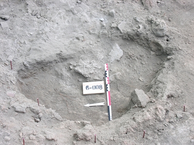Sector 6: pit with walls covered with a white coating (2008 excavation); Early Bronze Age.
