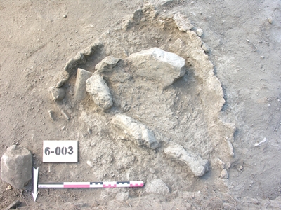 Τομέας 6 (ανασκαφή 2008): χτιστό αποθηκευτικό δοχείο (σιρός) της Πρώιμης Εποχής Χαλκού.
