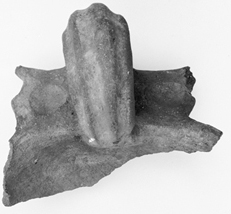 Fragment of a double vase with basket-like handle, Late Bronze Age.