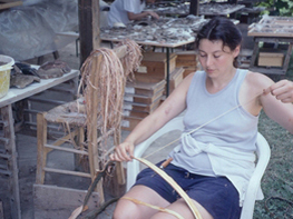 Experimental manufacturing of cords from tree-bark.