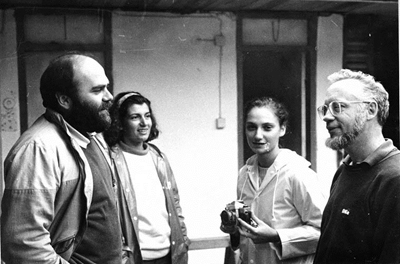 Une partie de l’équipe 1987 : de gauche à droite, P. Darcque, D. Malamidou, A. Koukouvou, R. Treuil.