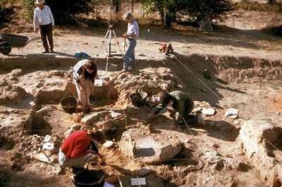 Η ανασκαφή του Τομέα V το 1993.