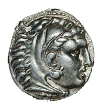 Silver tetradrachme with the head of Alexander III (Alexander the Great); 315-294 BC.