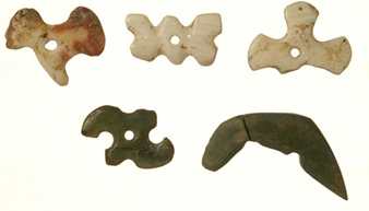 Fragments of stone pendants; Late Neolithic.