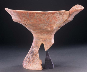 Pedestalled bowl with graphite-painted decoration; sector 6, house 4, end of Late Neolithic II (c. 4300 BC).