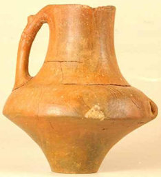 Carinated collared pot with painted decoration; Late Neolithic I (c. 4900 BC).