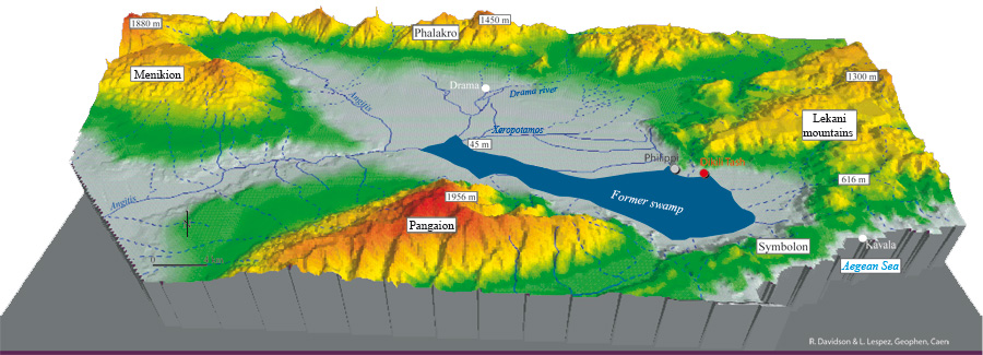 Topographie de la plaine de Drama